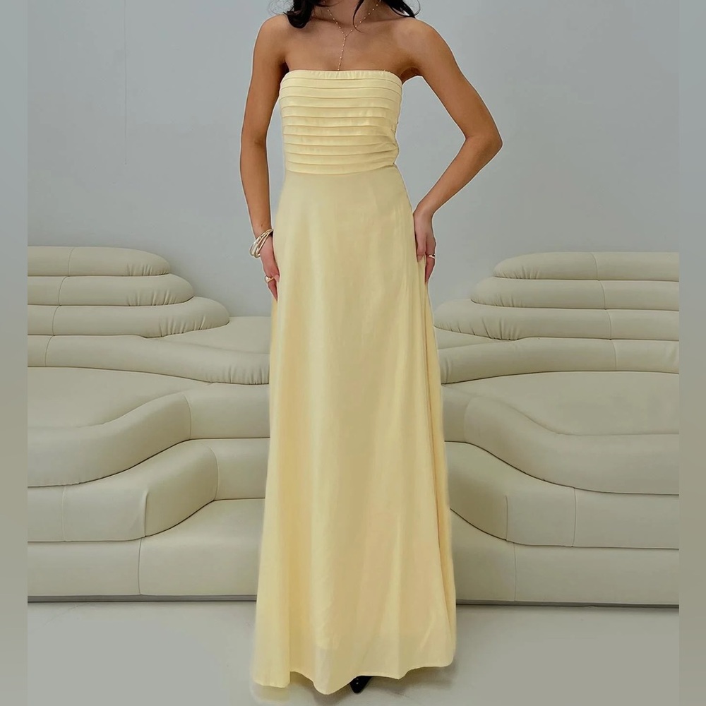 Anamaria Strapless Maxi Dress Lemon